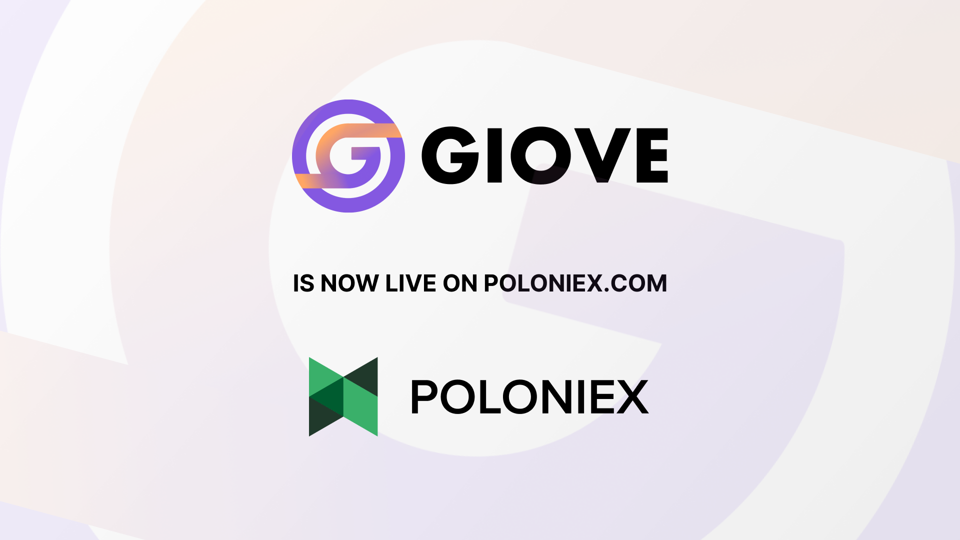 Giove Token now listed on poloniex platform